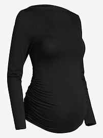 L'image numéro 1 présente T-shirt à encolure fendue et à manches longues de maternité