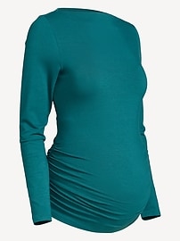 L'image numéro 2 présente T-shirt à encolure fendue et à manches longues de maternité