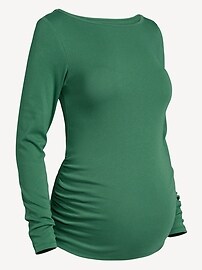 L'image numéro 2 présente T-shirt à encolure bateau à manches longues de maternité