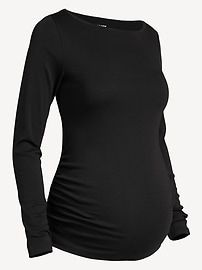 L'image numéro 2 présente T-shirt à encolure bateau à manches longues de maternité