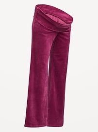 Image number 2 showing, Maternity Velour Rollover Waist Pajama Pants
