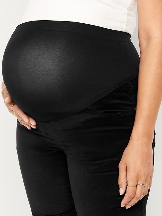 Image number 5 showing, Maternity Full-Panel OG Straight Velvet Pants