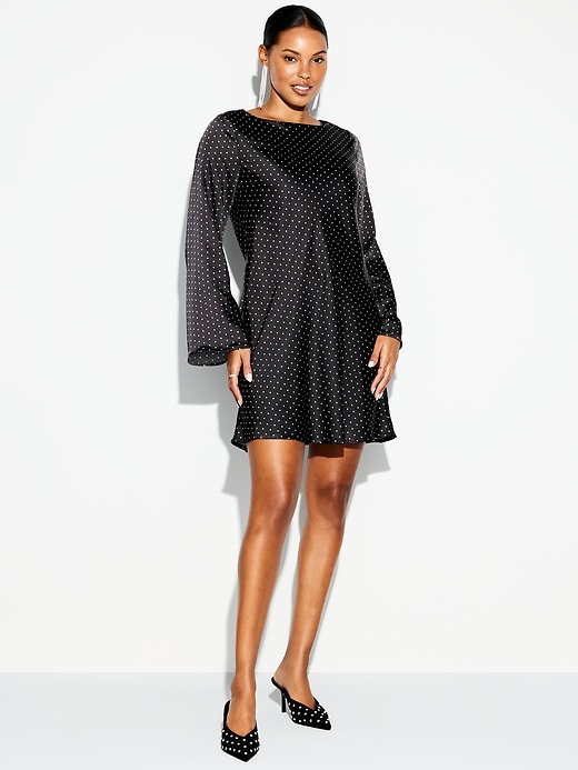 Image number 1 showing, The Occasion by Old Navy Satin Flare-Sleeve Mini Dress