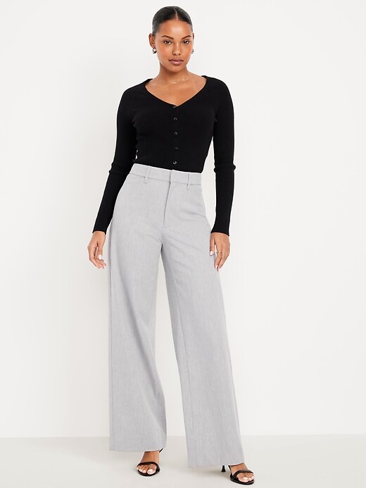 L'image numéro 1 présente Pantalon Pixie à jambe ultra-large à taille haute