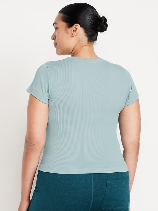 L'image numéro 8 présente T-shirt côtelé ajusté Zénitude sans coutures