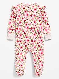 Image number 3 showing, 2-Way-Zip Sleep & Play Ruffle-Trim Footed One-Piece for Baby