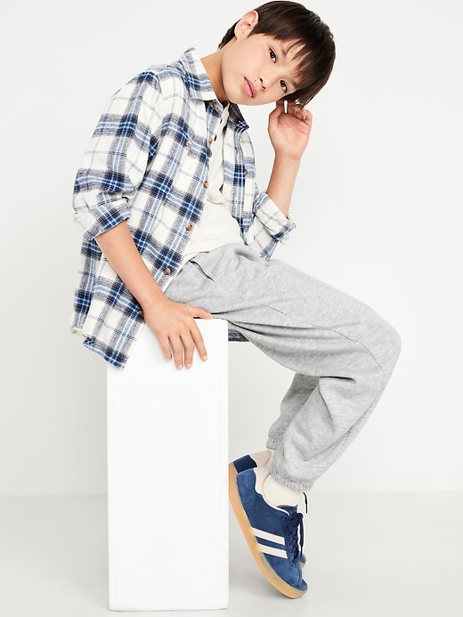 L'image numéro 3 présente Pantalon de jogging coupe généreuse en coton ouaté pour garçon