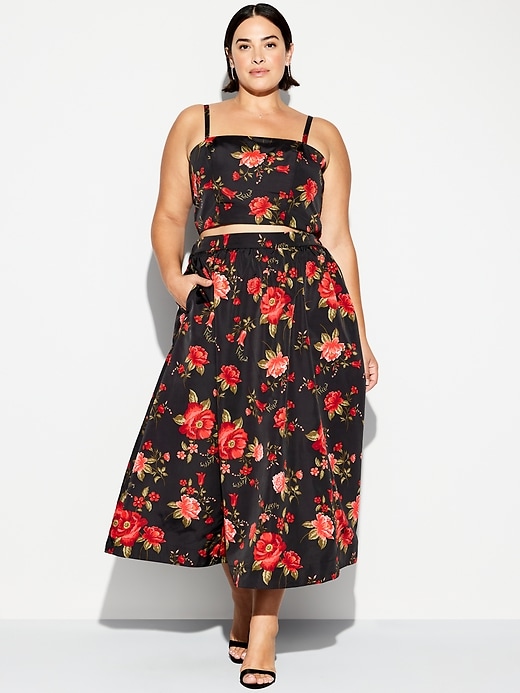 Image number 5 showing, The Occasion by Old Navy High-Waisted Taffeta Midi Skirt