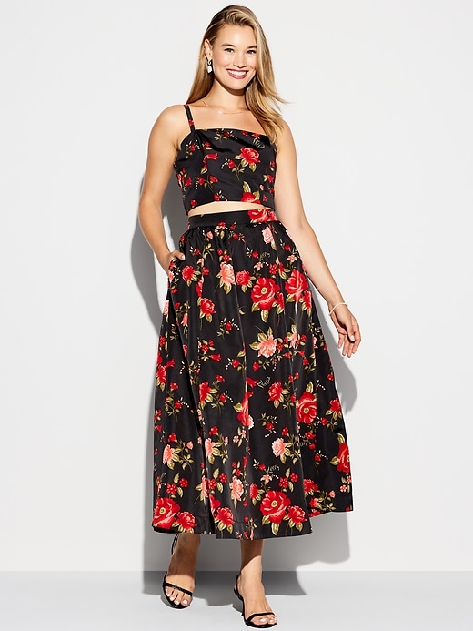 Image number 8 showing, The Occasion by Old Navy High-Waisted Taffeta Midi Skirt