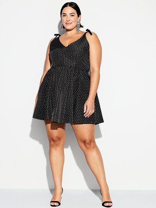 Image number 5 showing, The Occasion by Old Navy Fit & Flare Taffeta Mini Dress