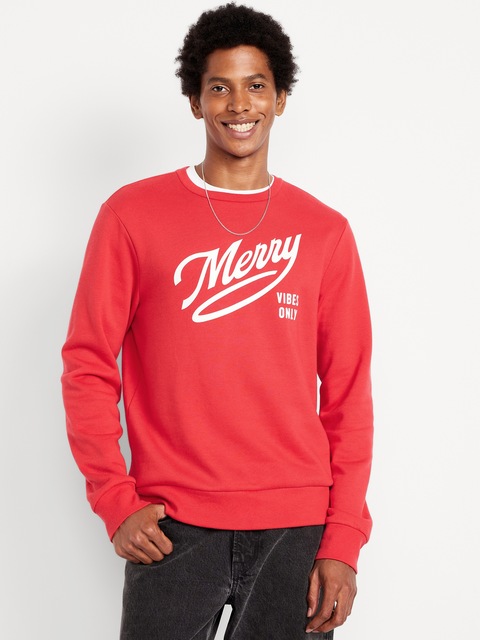 Holiday-Graphic Sweatshirt - Merry Vibes Only