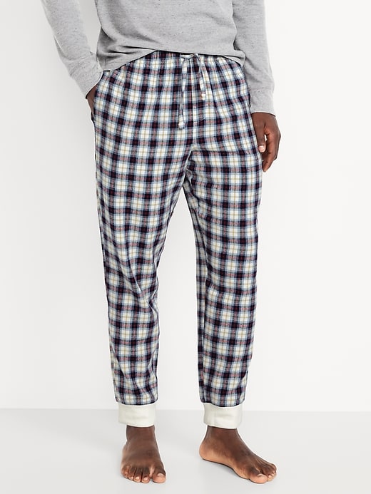 L'image numéro 1 présente Pantalon de jogging de pyjama en flanelle à motifs à carreaux