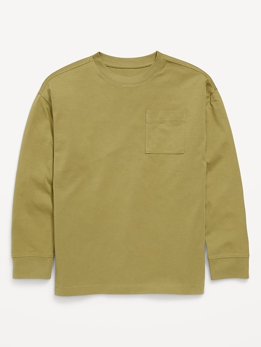 Image number 1 showing, Oversized Long-Sleeve Pocket T-Shirt for Boys