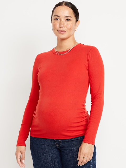 Maternity Snug Crew-Neck T-Shirt - Amaryllis