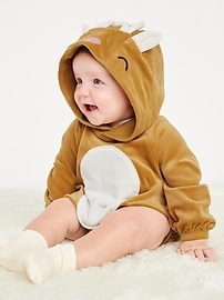 Image number 1 showing, Long-Sleeve Critter Velour One-Piece Romper for Baby