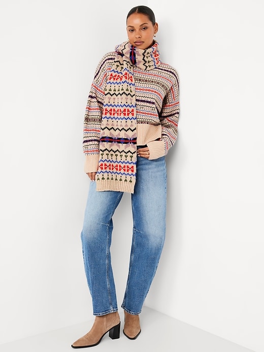 Image number 3 showing, SoSoft Mock-Neck Fair Isle Sweater
