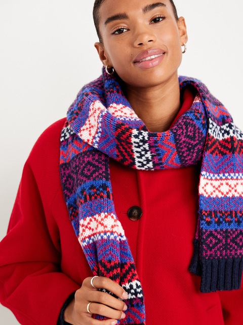Écharpe en tricot épais pour femme - Profondeur Arctique