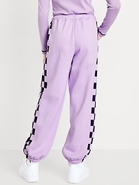 L'image numéro 2 présente Pantalon de jogging en coton ouaté coupe généreuse à taille haute pour fille