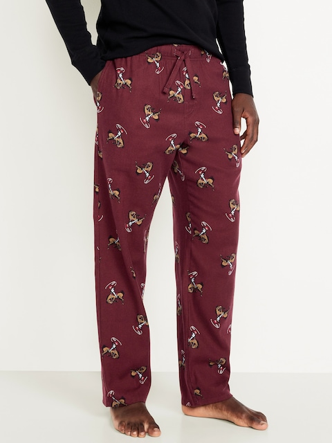Pantalon de pyjama en flanelle à motif pour homme