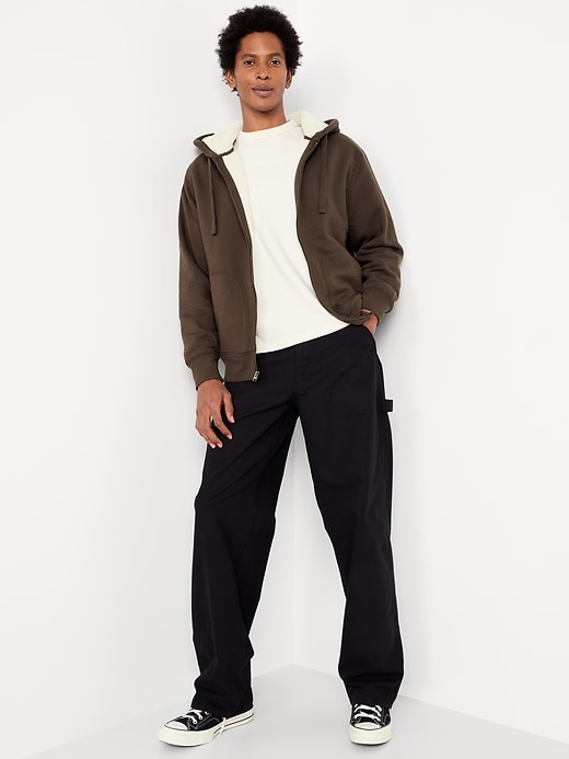 Image number 3 showing, Sherpa-Lined Fleece Zip Hoodie