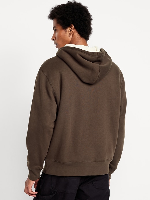 Image number 2 showing, Sherpa-Lined Fleece Zip Hoodie