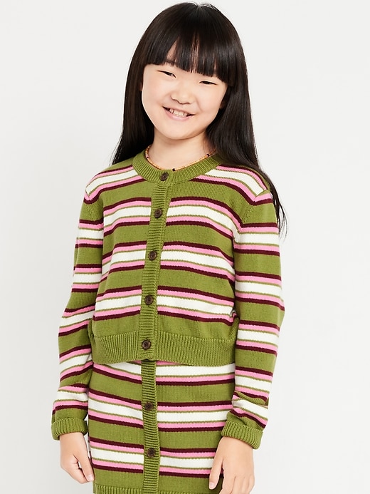 Image number 1 showing, Printed Cardigan Sweater for Girls