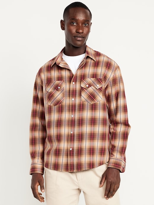 L'image numéro 1 présente Chemise western texturée à carreaux avec poches