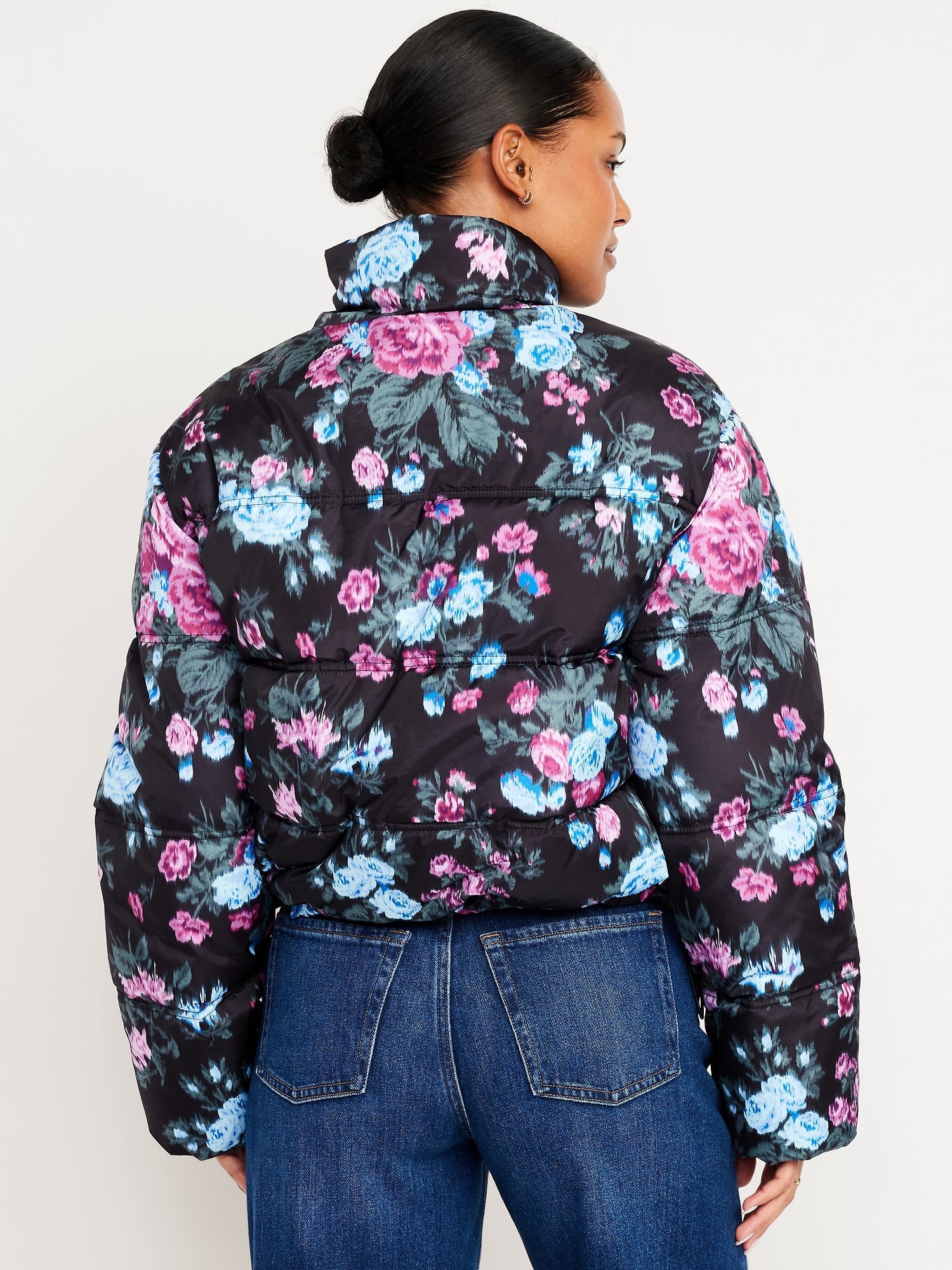 Water-Resistant Printed Puffer Jacket