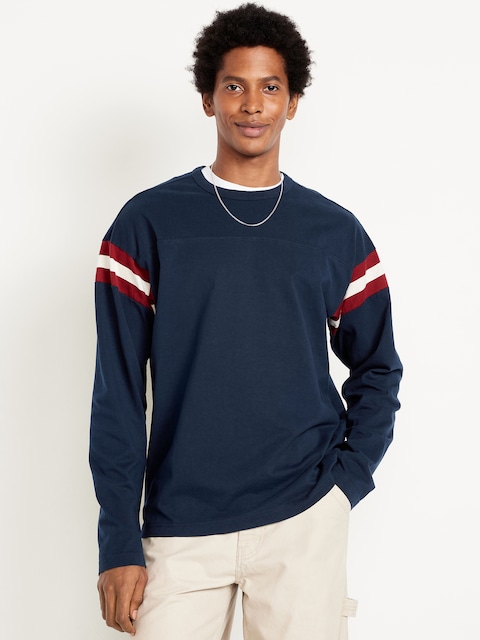 Heavyweight Long-Sleeve Football-Style T-Shirt