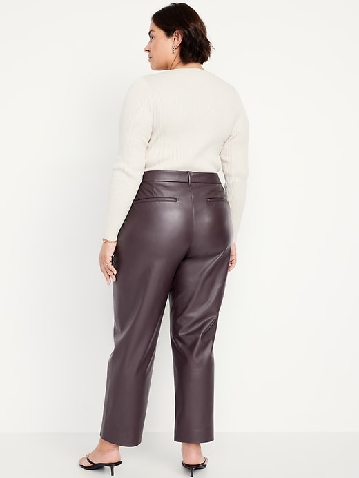 Image number 9 showing, High-Waisted Faux-Leather Pixie Straight Pants