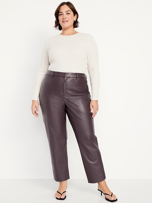 Image number 8 showing, High-Waisted Faux-Leather Pixie Straight Pants