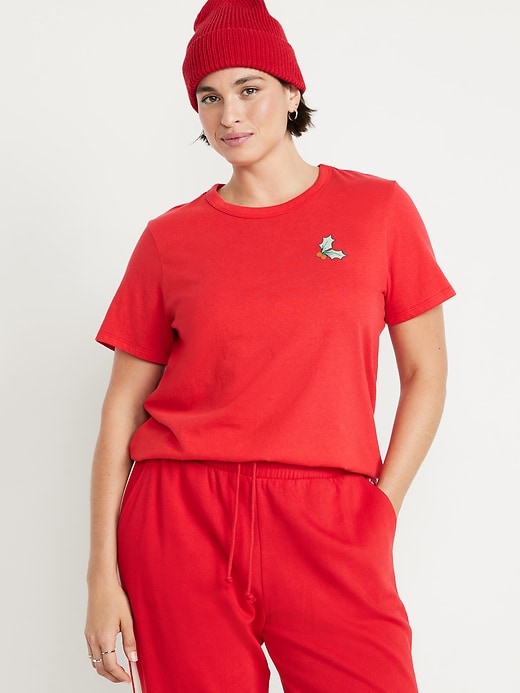 L'image numéro 6 présente T-shirt passe-partout ras du cou à imprimé