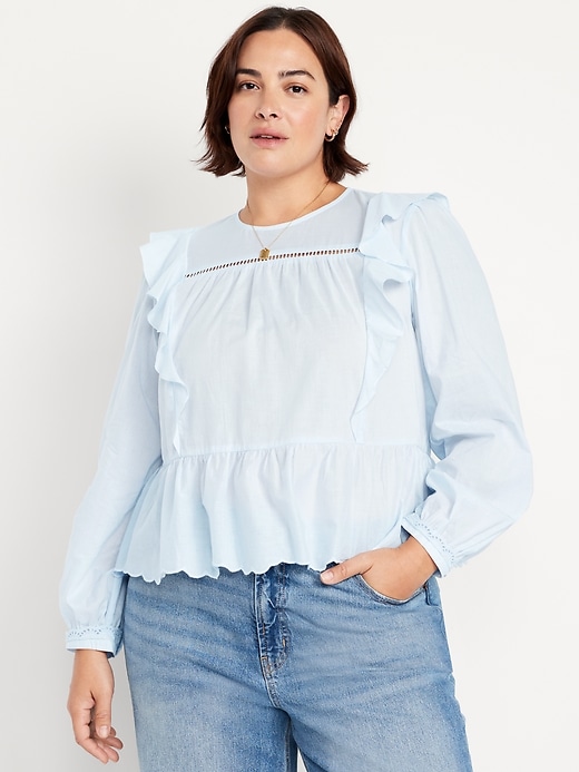 Image number 5 showing, High-Neck Ruffle Peplum Top