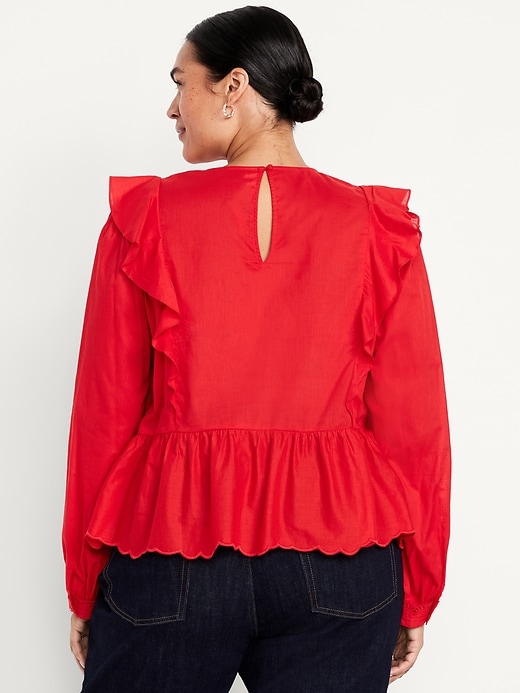 Image number 8 showing, High-Neck Ruffle Peplum Top