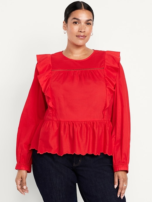 Image number 7 showing, High-Neck Ruffle Peplum Top