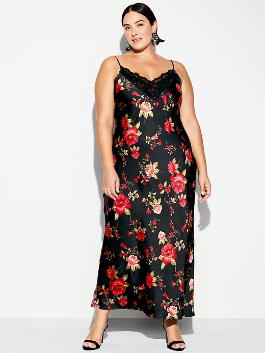 Image number 4 showing, The Occasion by Old Navy Satin V-Neck Maxi Dress