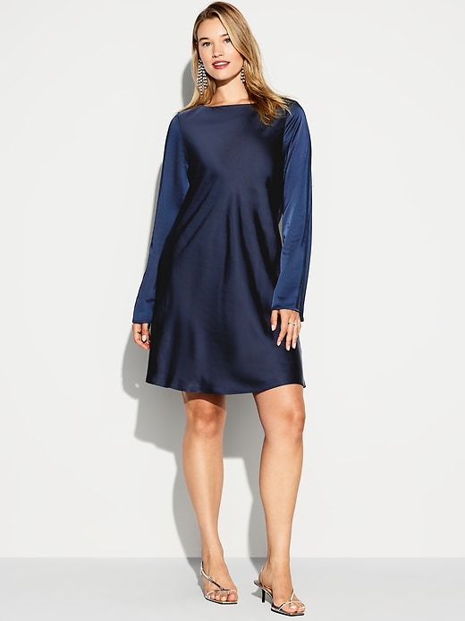 Image number 8 showing, The Occasion by Old Navy Satin Flare-Sleeve Mini Dress