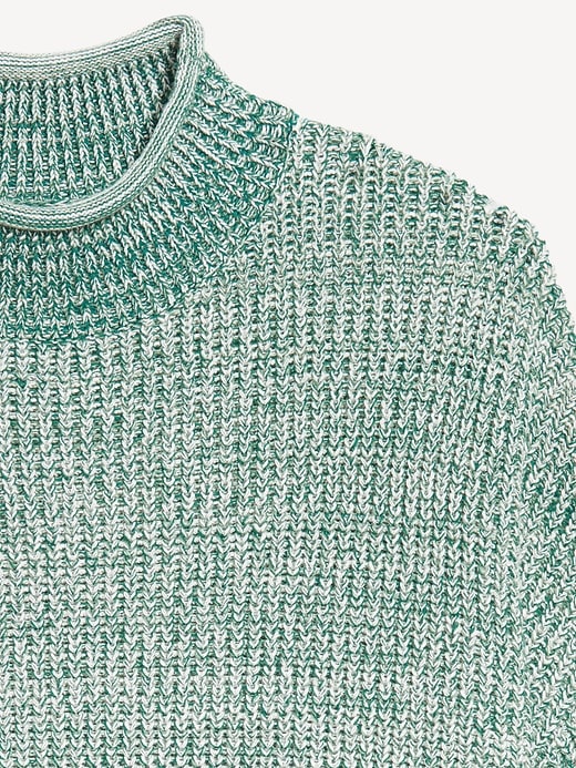 Image number 6 showing, Roll-Neck Marled Seaside Cotton Sweater
