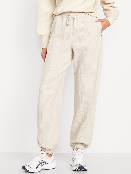 Image number 1 showing, High-Waisted Dynamic Fleece Textured Sweatpants