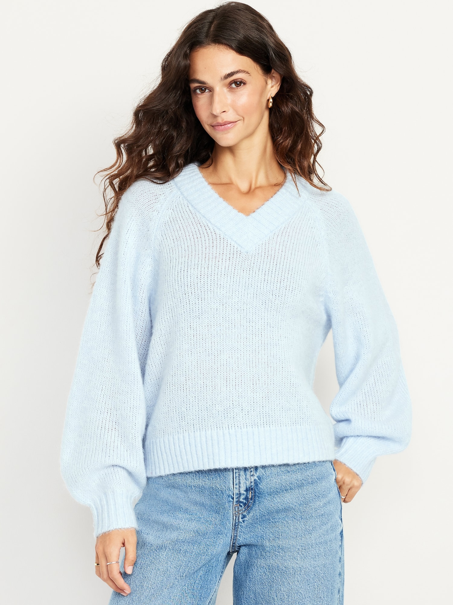 Cozy Cropped V-Neck Sweater