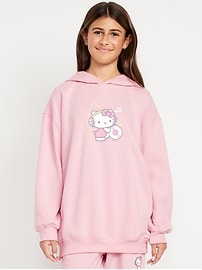 L'image numéro 1 présente Chandail à capuchon long surdimensionné à imprimé Hello Kitty® pour fille
