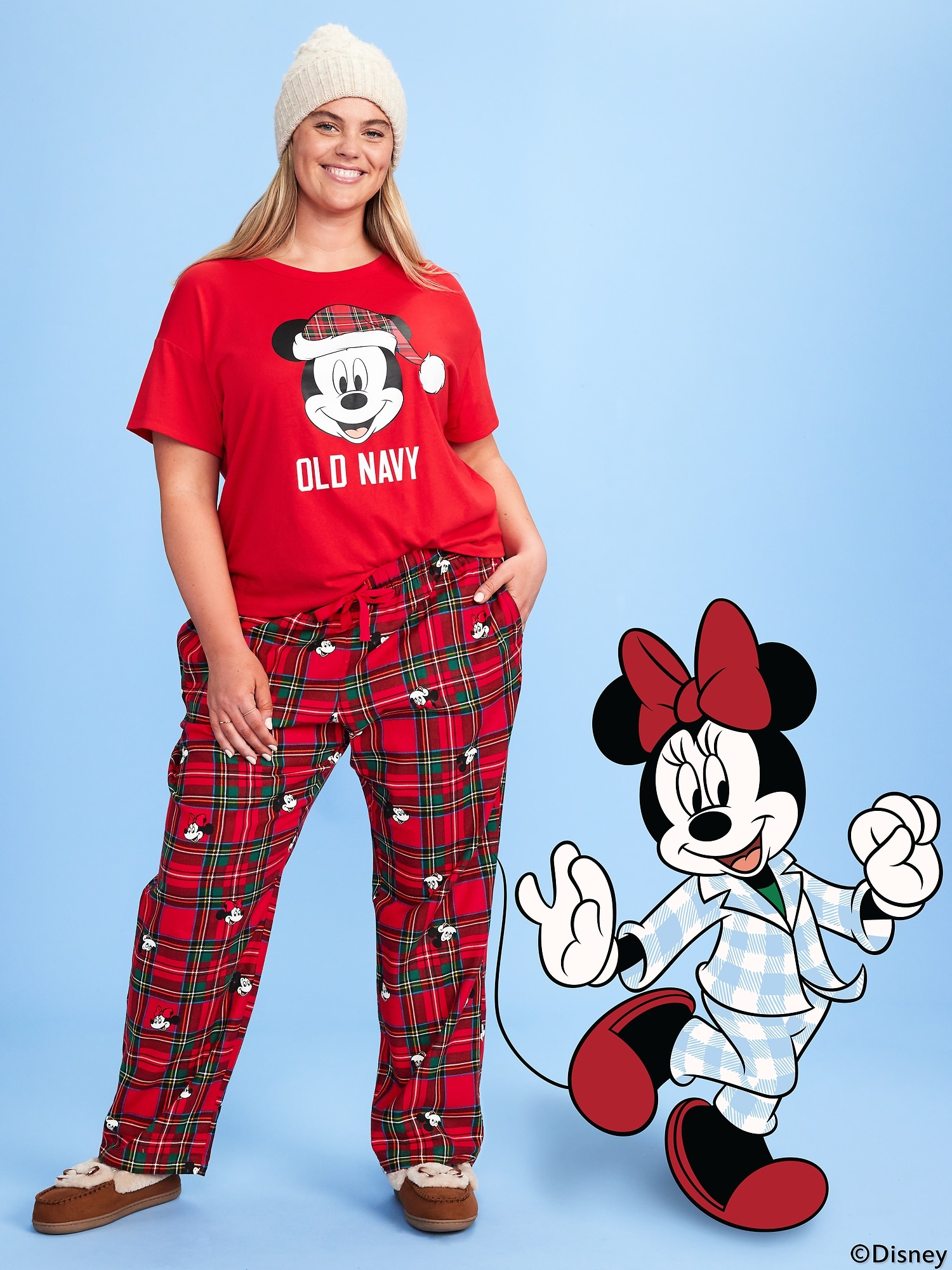 Mid-Rise Plaid Flannel Pajama Pants for Women