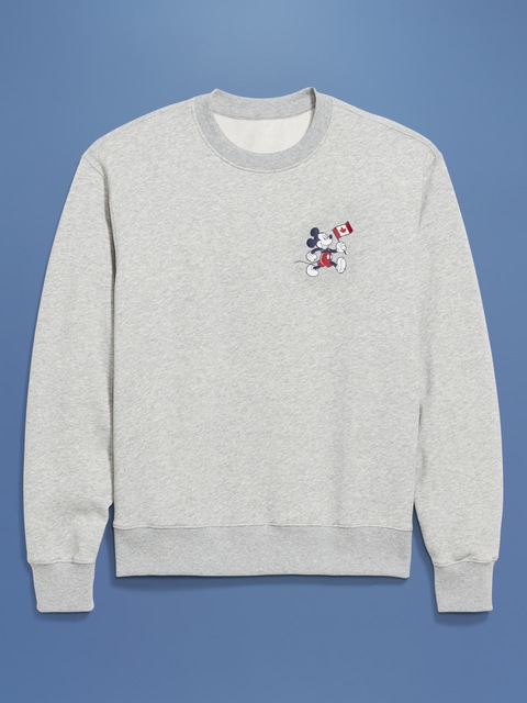 Old Navy x Disney© Mickey Mouse Flag Oversized Logo Graphic Sweatshirt - Heather Gray