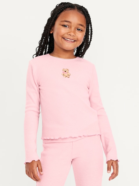 T-shirt UltraConfo à manches longues et à imprimé pour fille - Rose Conte De Fée