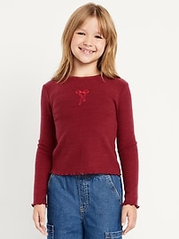 L'image numéro 1 présente T-shirt UltraConfo à manches longues et à imprimé pour fille