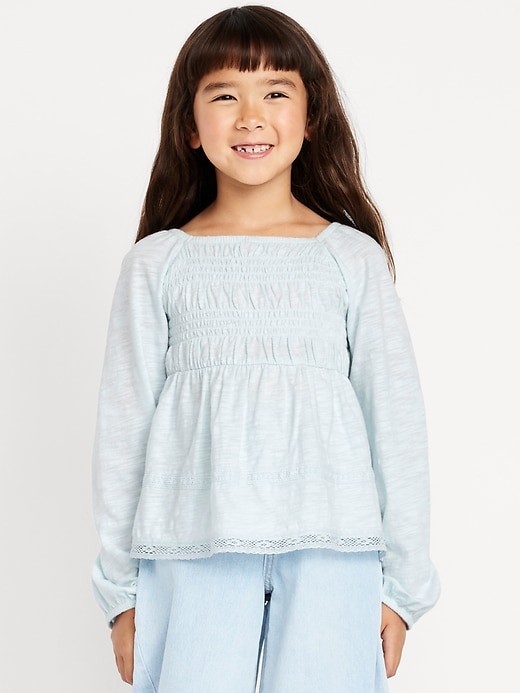 L'image numéro 1 présente Haut à smocks à manches longues pour fille