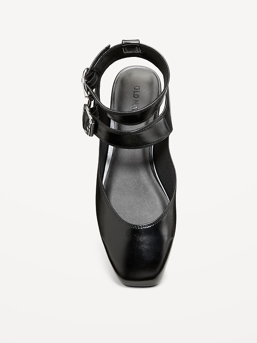 L'image numéro 2 présente Ballerines plates à bride cheville double en similicuir pour femme