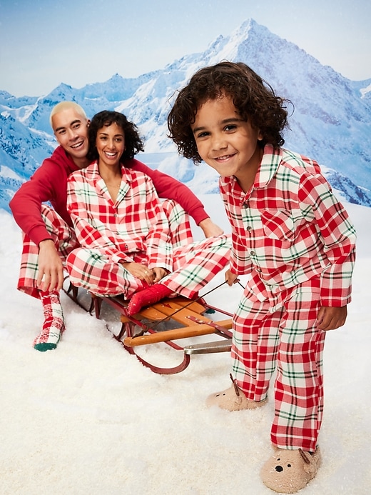 Image number 4 showing, Printed Gender-Neutral Button-Front Pajama Set for Kids