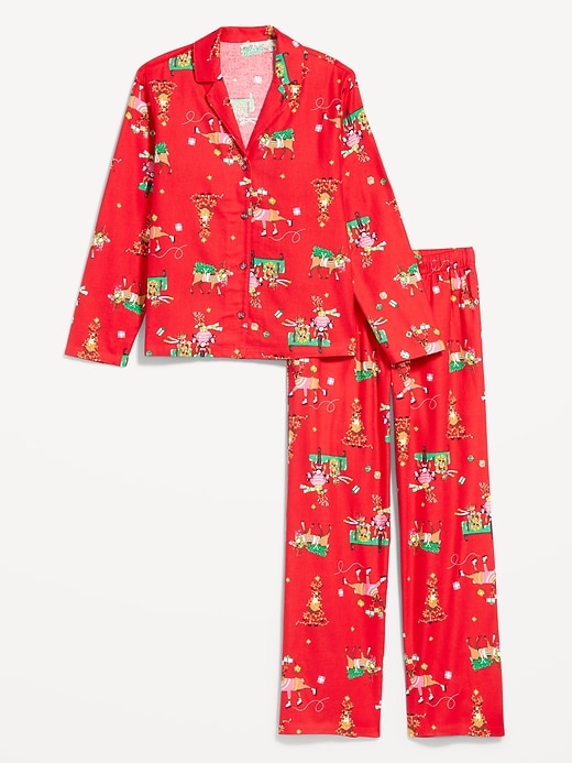 Image number 4 showing, Printed Flannel Pajama Pant Set for Women