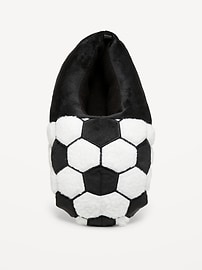 L'image numéro 2 présente Pantoufles en sherpa douillet à motif de soccer unisexe pour enfant